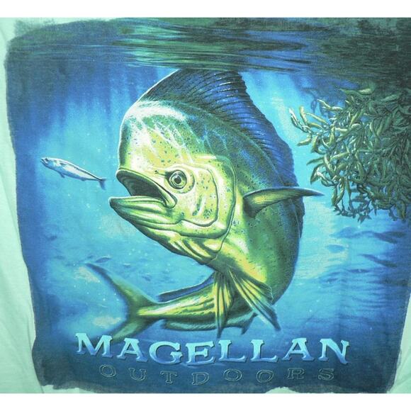 Magellan Outdoors Men's in Frame Short Sleeve Mahi-Mahi T-Shirt in Mint Large - Picture 1 of 4